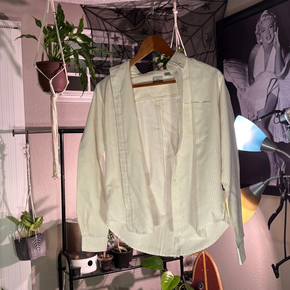 Mens Classic Striped Button Down Shirt Long Sleeve Casual Dress Shirt